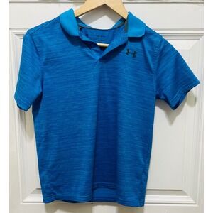 Under Armour HeatGear Polo Shirt Athletic Training Blue‎ YLG